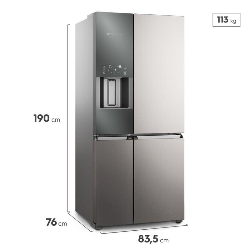 ルーシー Refrigerador Multi Door Electrolux de 04 Portas Frost Free com 541